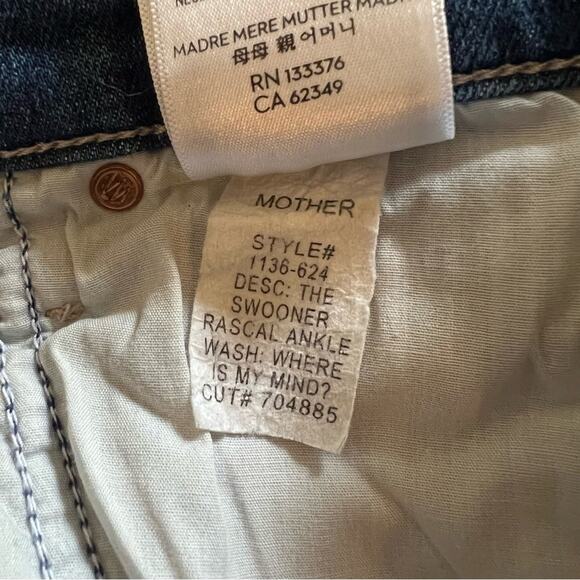 MOTHER DENIM THE SWOONER RASCAL ANKLE Where is My Mind jeans pants 24 - Picture 7 of 14